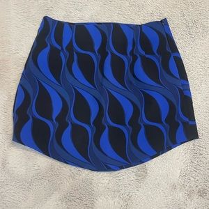 Zara Blue and Black Designed Mini Skirt - M